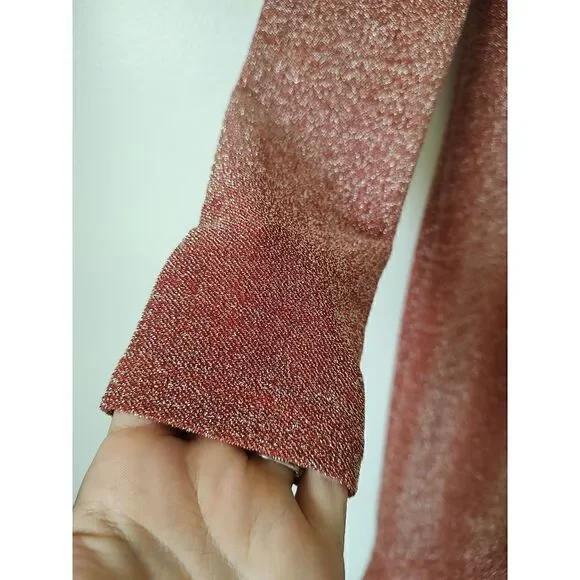 WHY Maris Dehart Dress Women's Size Small Rose Pink Metallic Ruffled Maxi Dress - Picture 2 of 12